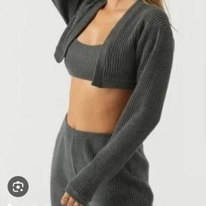 Joah Brown Luxe Knit Bolero Shrug in Charcoal